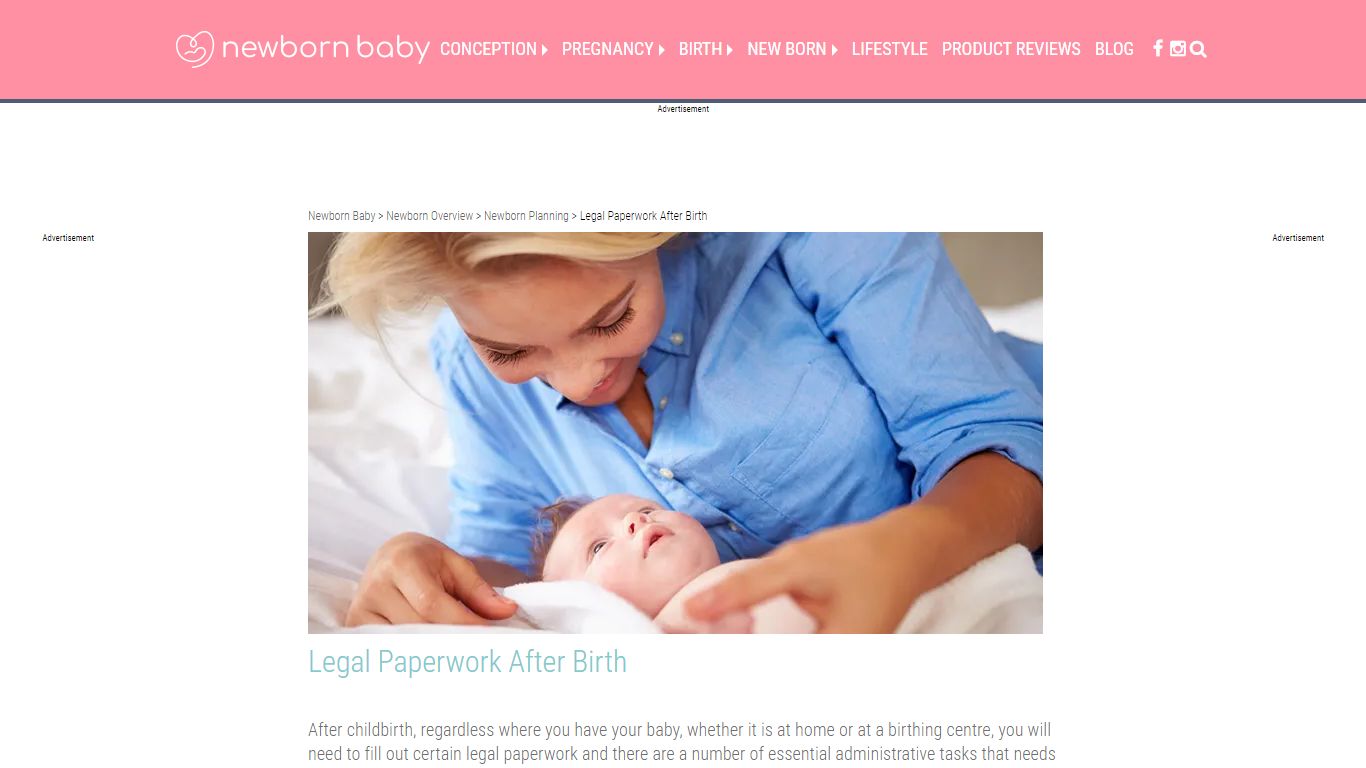 Legal Paperwork After Birth – Newborn Baby